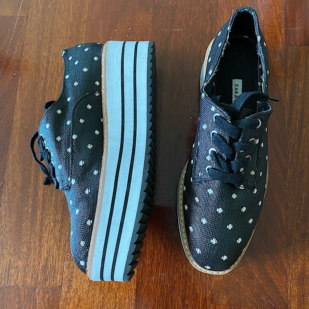 ZARA - polka dot platform Oxford style sneaker